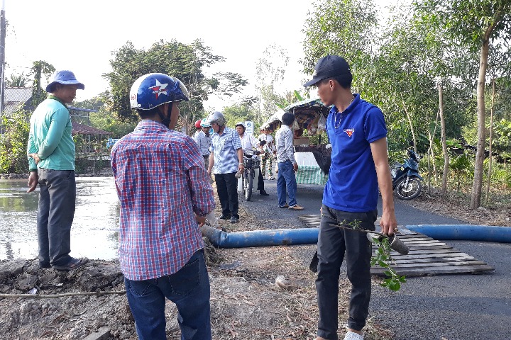 Thạnh Hòa ĐVTN tham gia trồng cây xanh, phát hoang hưởng ứng cùng xã hội chung tay bảo vệ  môi trường xanh, sạch đẹp