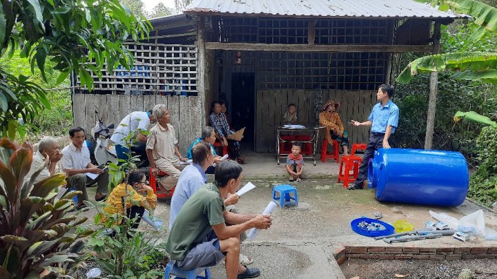 xã Thạnh Bình Phối hợp Mở lớp tập huấn và hỗ trợ hệ thống lắp đặt nước sạch cho hộ gia đình chính sách trên địa bàn 