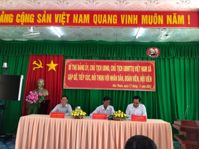 Xã đoàn Hoà Thuận phối họp tổ chức Đối thoại giữa Đảng Uỷ - HĐND - UBND - UBNTTQ với nhân dân và đoàn viên, hội viên.