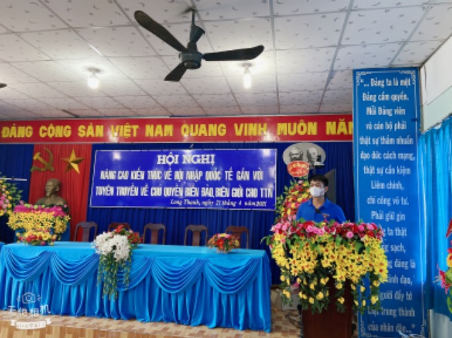 Xã đoàn Long Thạnh thực hiện hội nghị nâng cao kiến thức về các nội dung hội nhập quốc tế gắn với tuyên truyền về chủ quyền biển đảo, biên giới cho thanh thiếu nhi 