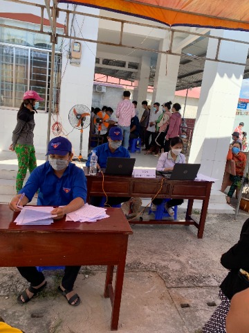 Thạnh Lộc tiếp tục duy trùy đội hình Thanh niên tình nguyện hỗ trợ tiêm vắc xin
