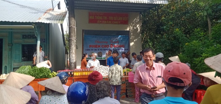 Tiếp tục mở phiên chợ 0 đồng tại ấp Tràm Chẹt xã Bàn Tân Định 