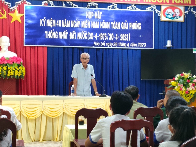 Xã Đoàn Hòa Lợi phối hợp với Hội cựu chiến binh tổ chức họp mặt nhân kỷ niệm 48 năm ngày giải phóng miền Nam