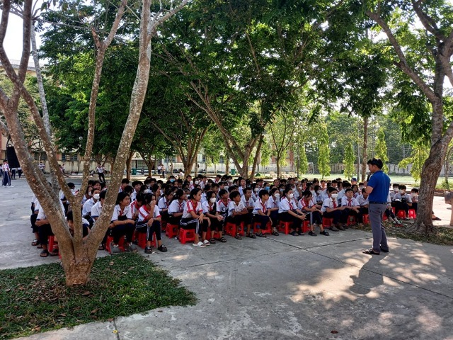 Liên đội Trường Tiểu học Ngọc Hòa tổ chức tuyên truyền học tập Nghị quyết Đại hội Đoàn toàn quốc lần thứ XII, nhiệm kỳ 2022-2027 cho học sinh