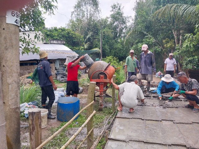 Xã đoàn - UBH xã Ngọc Hoà thực hiện công trình chào mừng Đại hội, Hội LHTN Việt Nam nhiệm kỳ 2024-2029.