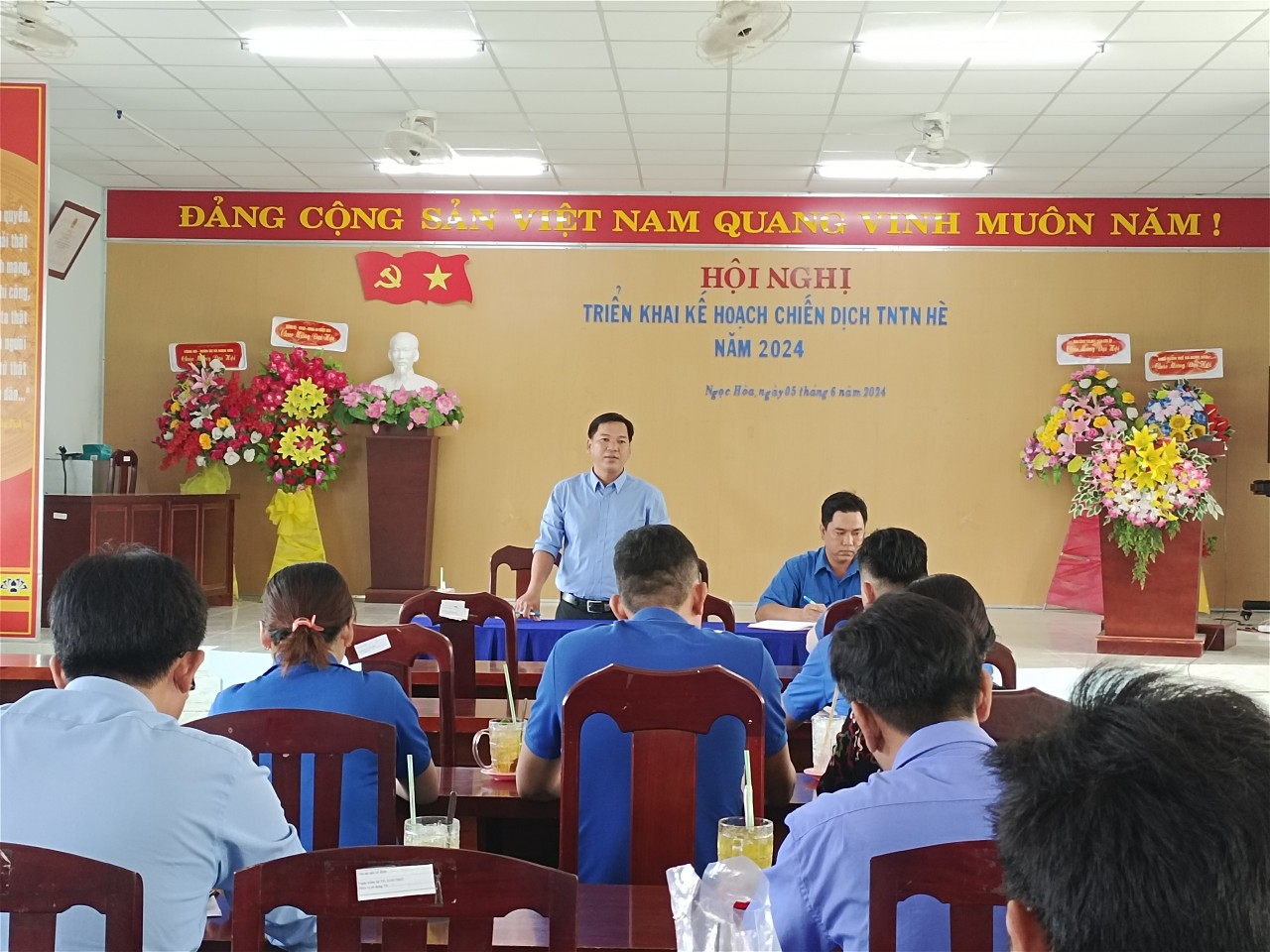 Xã đoàn Ngọc Hòa tổ chức hội nghị sơ kết công tác Đoàn - Hội và phong trào TTN 6 tháng đầu năm 2024 và phương hướng nhiệm vụ 6 tháng cuối năm 2024. Lòng ghép triển khai kế hoạch chiến dịch thanh niên tình nguyện hè năm 2024.